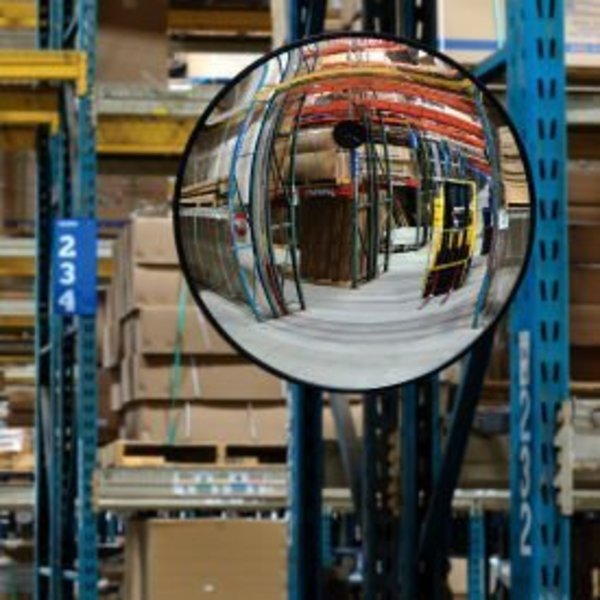 Vision Metalizers Global Industrial„¢ Round Glass Convex Mirror, Indoor, 26" Dia., 160° Viewing Angle GIC2600